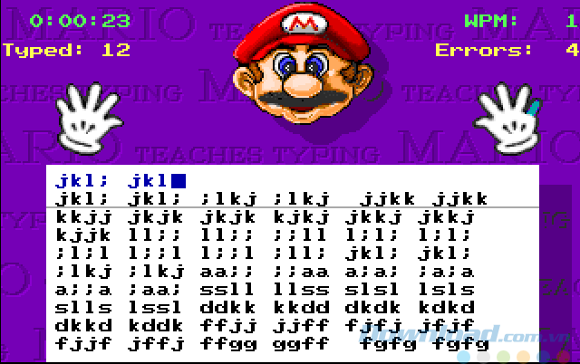 trò chơi Mario Teaches Typing