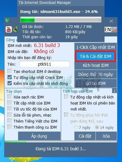 cài đặt IDM 6.38 FULL CRACK