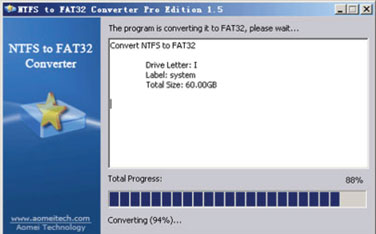 Download Aomei NTFS to FAT32 Converter Edition 2.0