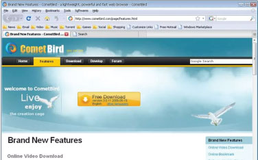 Download CometBird 11.0 - Hỗ trợ lướt web tốc độ cao