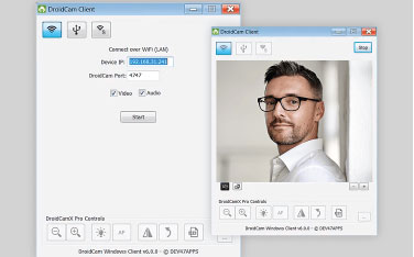 Download Droidcam Client - Điều chỉnh kích thước