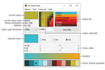 Download Just Color Picker - Hỗ trợ nhiều định dạng màu