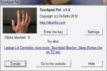 Download Touchpad Pal 1.4 - Ngắt chế độ hoạt động