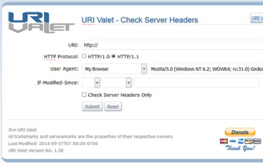 Download URI Valet - Phần mềm hỗ trợ kiểm tra server header