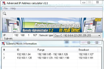 Download Advanced IP Address Calculator 1.1 - Quét địa chỉ IP