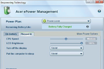 Download Acer ePower Management - Thiết lập tốc độ